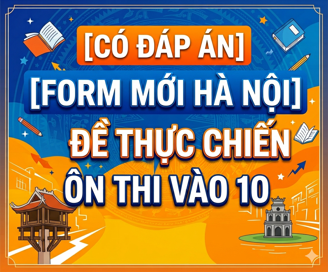 [CÓ ĐÁP ÁN][FORM MỚI HÀ NỘI] 8 đề thực chiến ôn thi vào 10 (Đề 31-38)
