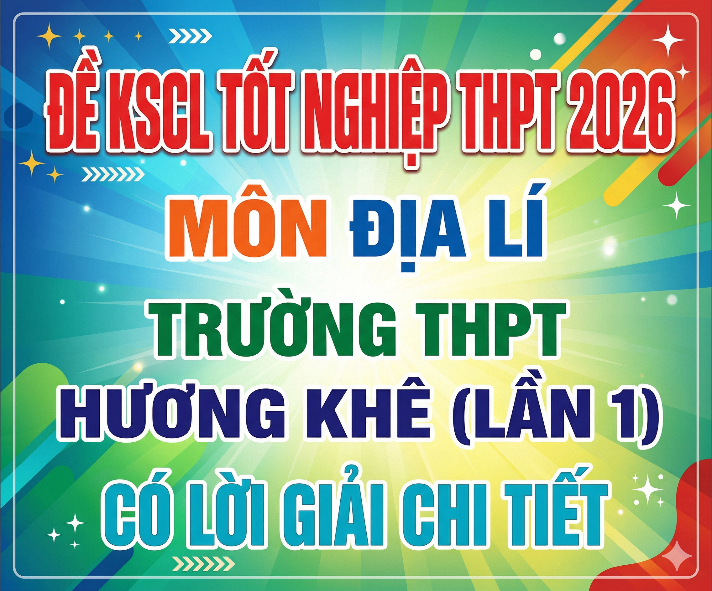21. Đề KSCL Tốt nghiệp THPT 2026 - Môn Địa lí - Trường THPT Hương Khê (lần 1) - có lời giải