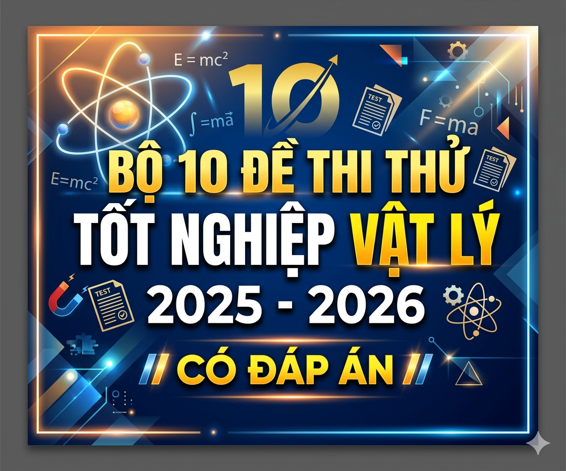 BỘ 10 ĐỀ THI THỬ TỐT NGHIỆP VẬT LÝ  2025 -2026 CÓ ĐÁP ÁN