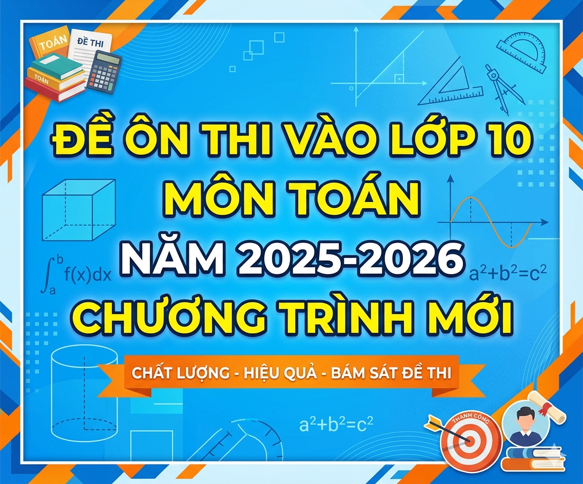 Đề ôn thi vào lớp 10 môn toán năm 2025-2026 CHƯƠNG TRÌNH MỚI