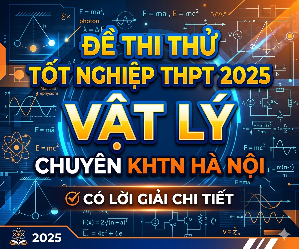 7. Đề thi thử tốt nghiệp THPT 2025 Vật Lý Chuyên KHTN Hà Nội - Có lời giải