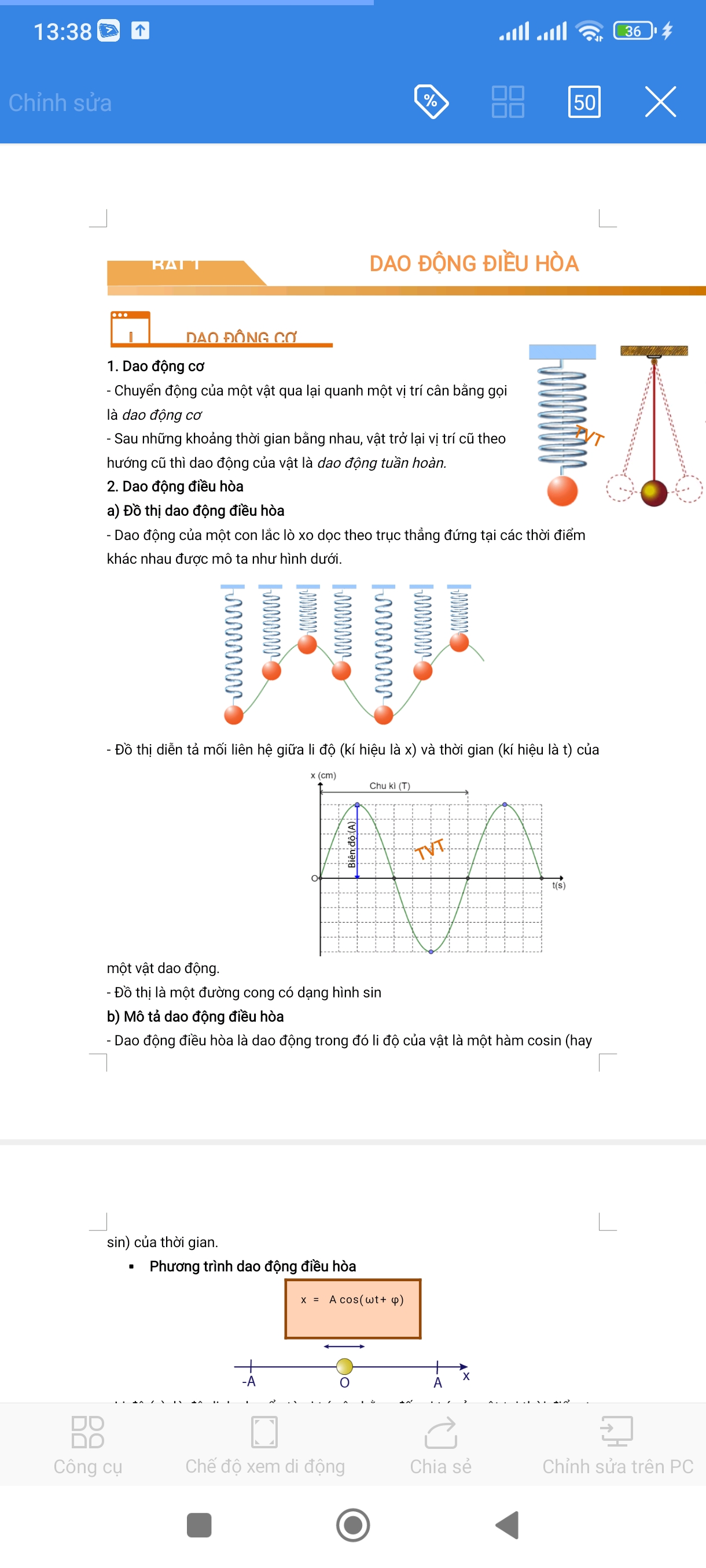 TÀI LIỆU VẬT LÝ 11 CHƯƠNG 1 DAO ĐỘNG ĐIỀU HÒA FORM MỚI