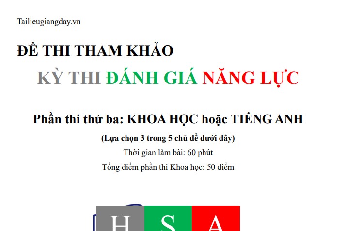 Đề luyện tập thi thử ĐGNL ĐHQG HN 2026 - Sinh Học - Có lời giải - Đề 2