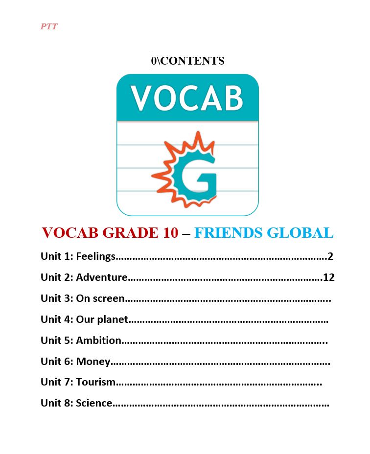 BÀI TẬP BỔ TRỢ TIẾNG ANH 10 FRIENGS GLOBAL