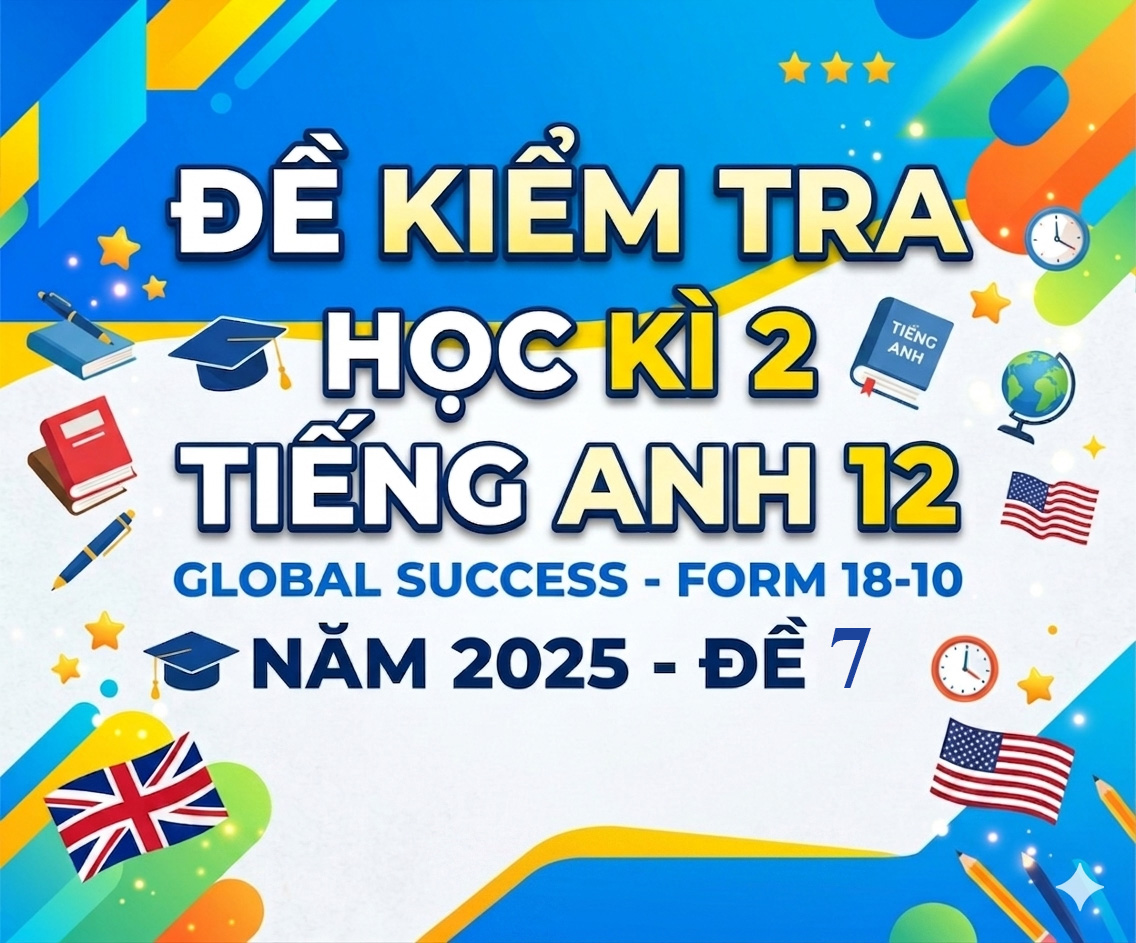 Đề kiểm tra học kì 2 Tiếng Anh 12 Global success - Form 18-10 - Năm 2025 - Đề 7