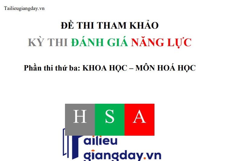 Đề luyện tập thi thử ĐGNL ĐHQG HN 2026 - Hóa Học - Có lời giải - Đề 2