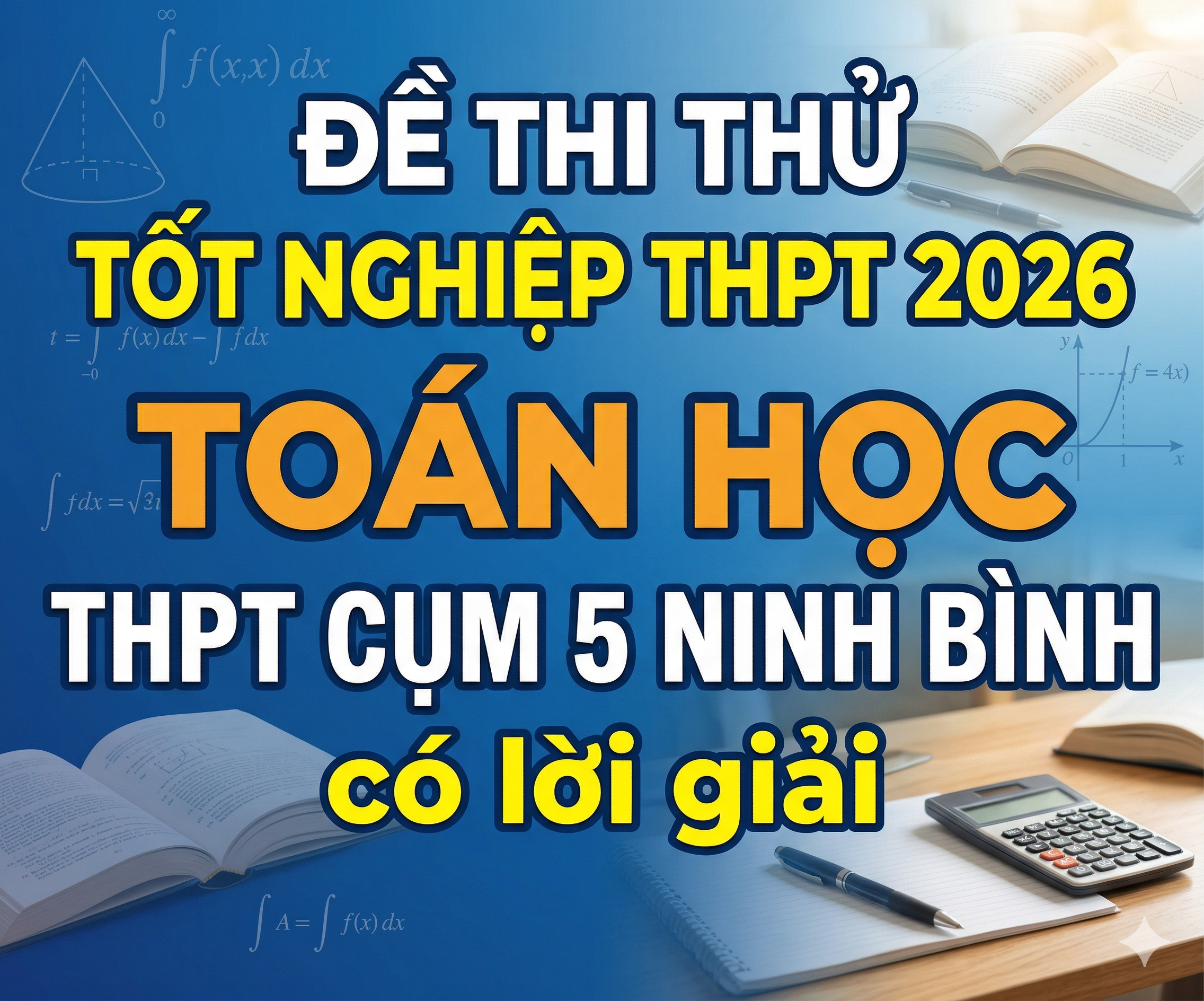 43. Đề thi thử tốt nghiệp THPT 2026 Toán học THPT Cụm 5 Ninh Bình - có lời giải