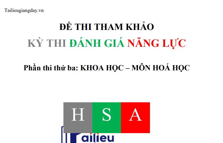 Đề luyện tập thi thử ĐGNL ĐHQG HN 2026 - Hóa Học - Có lời giải - Đề 3