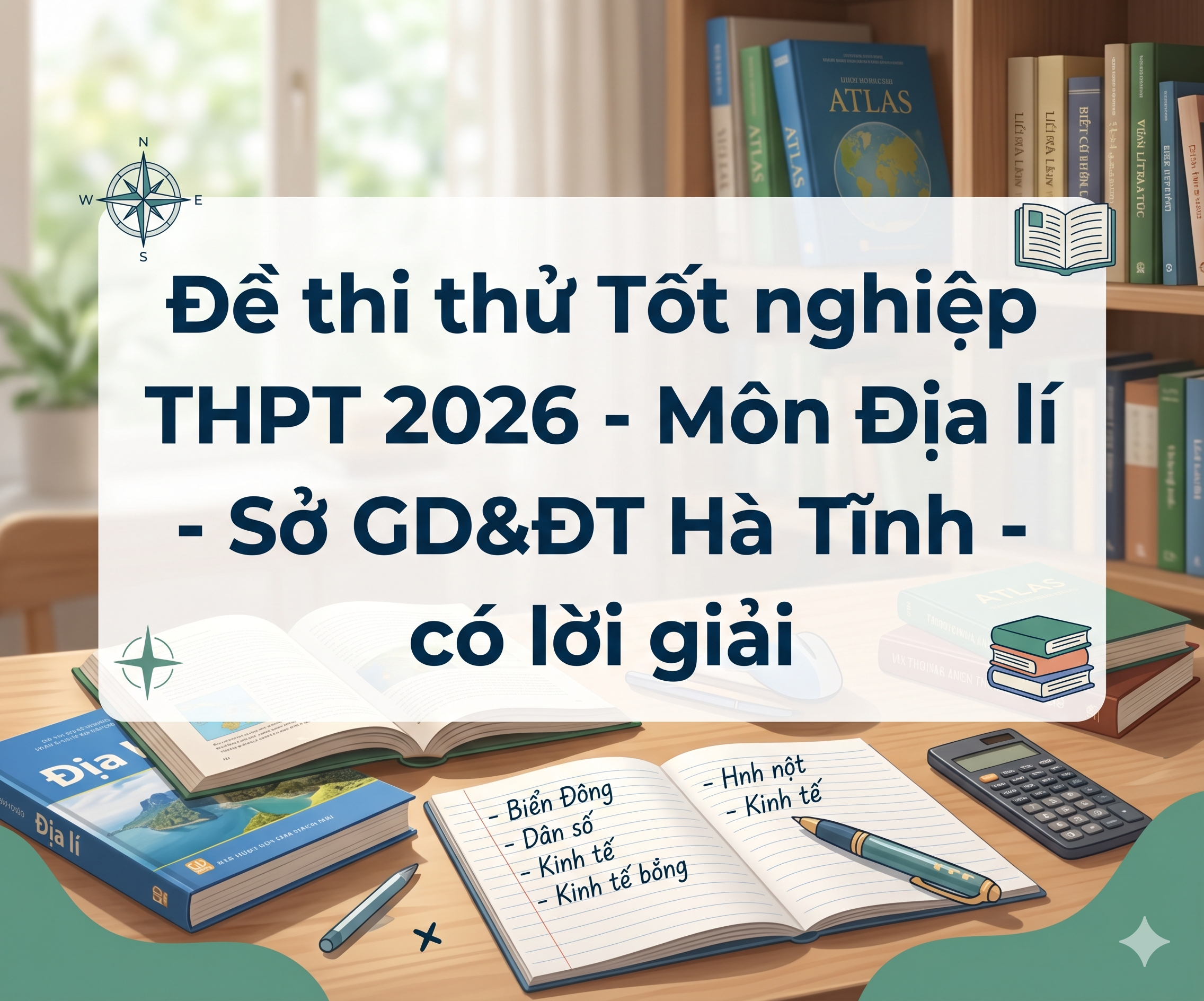 35. Đề thi thử Tốt nghiệp THPT 2026 - Môn Địa lí - Sở GD&ĐT Hà Tĩnh - có lời giải
