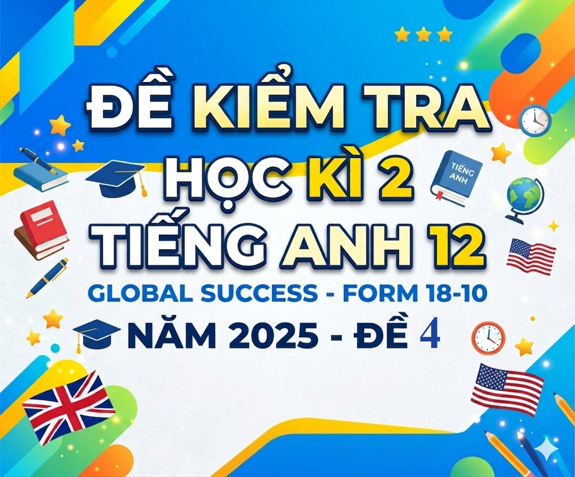 Đề kiểm tra học kì 2 Tiếng Anh 12 Global success - Form 18-10 - Năm 2025 - Đề 4