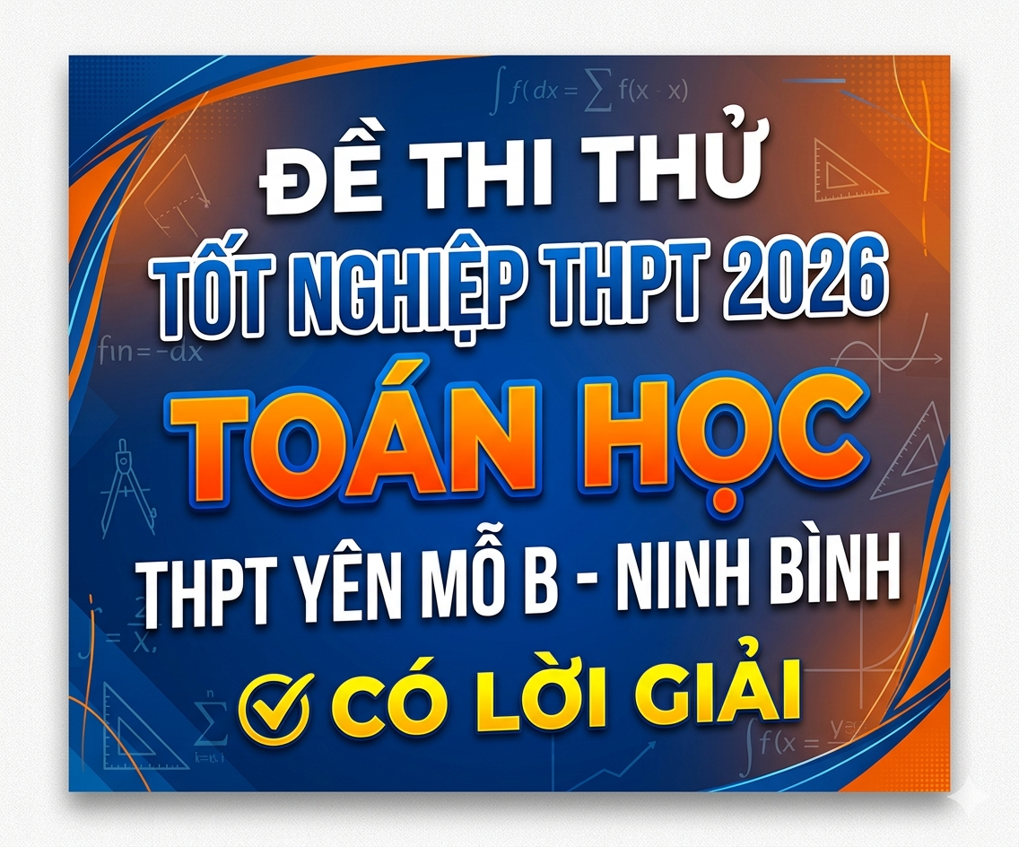 9. Đề thi thử tốt nghiệp THPT 2026 Toán học THPT Yên Mỗ B - Ninh Bình - có lời giải