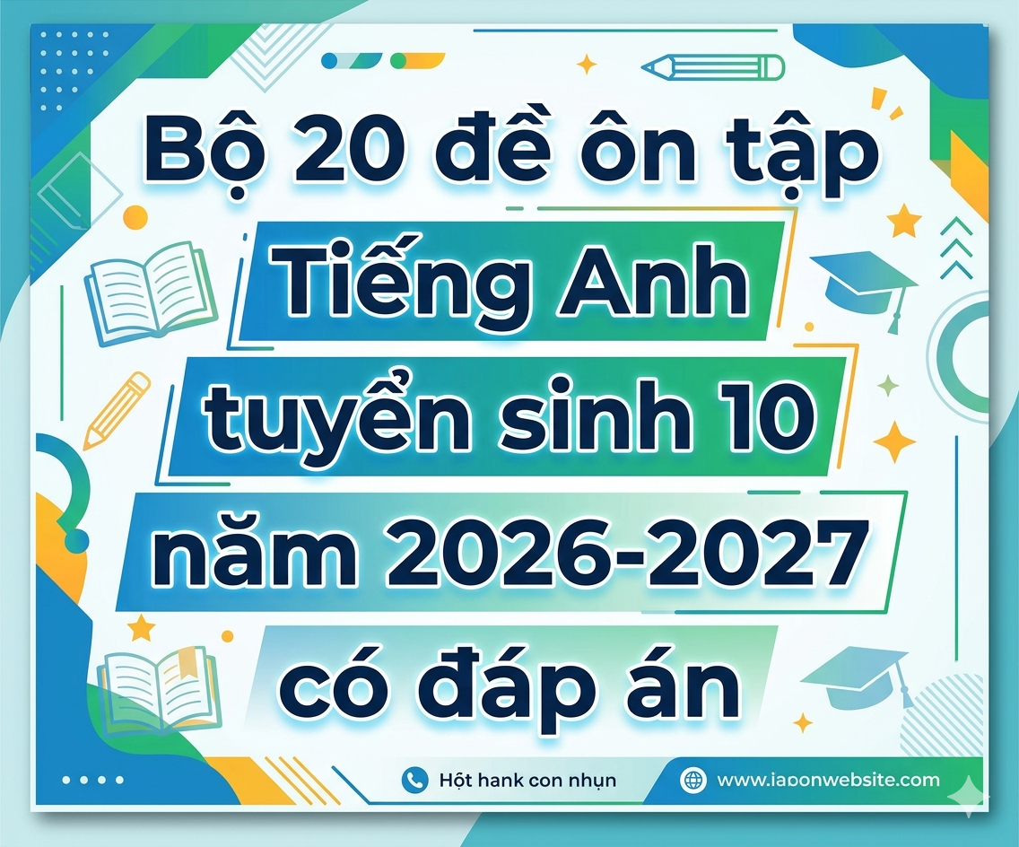 Bộ 20 đề ôn tập Tiếng Anh tuyển sinh 10 năm 2026-2027 có đáp án